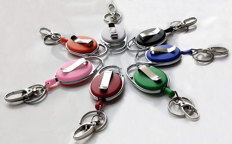 HoAoOo Retractable Badge Reel with Claw Clasp and Clip for Id Card Holders (7Pack) - Image 4